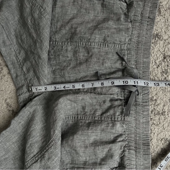 Athleta Retreat Linen Jogger Pant Blue Grey Coastal Casual Women’s Large Tall - Picture 6 of 9